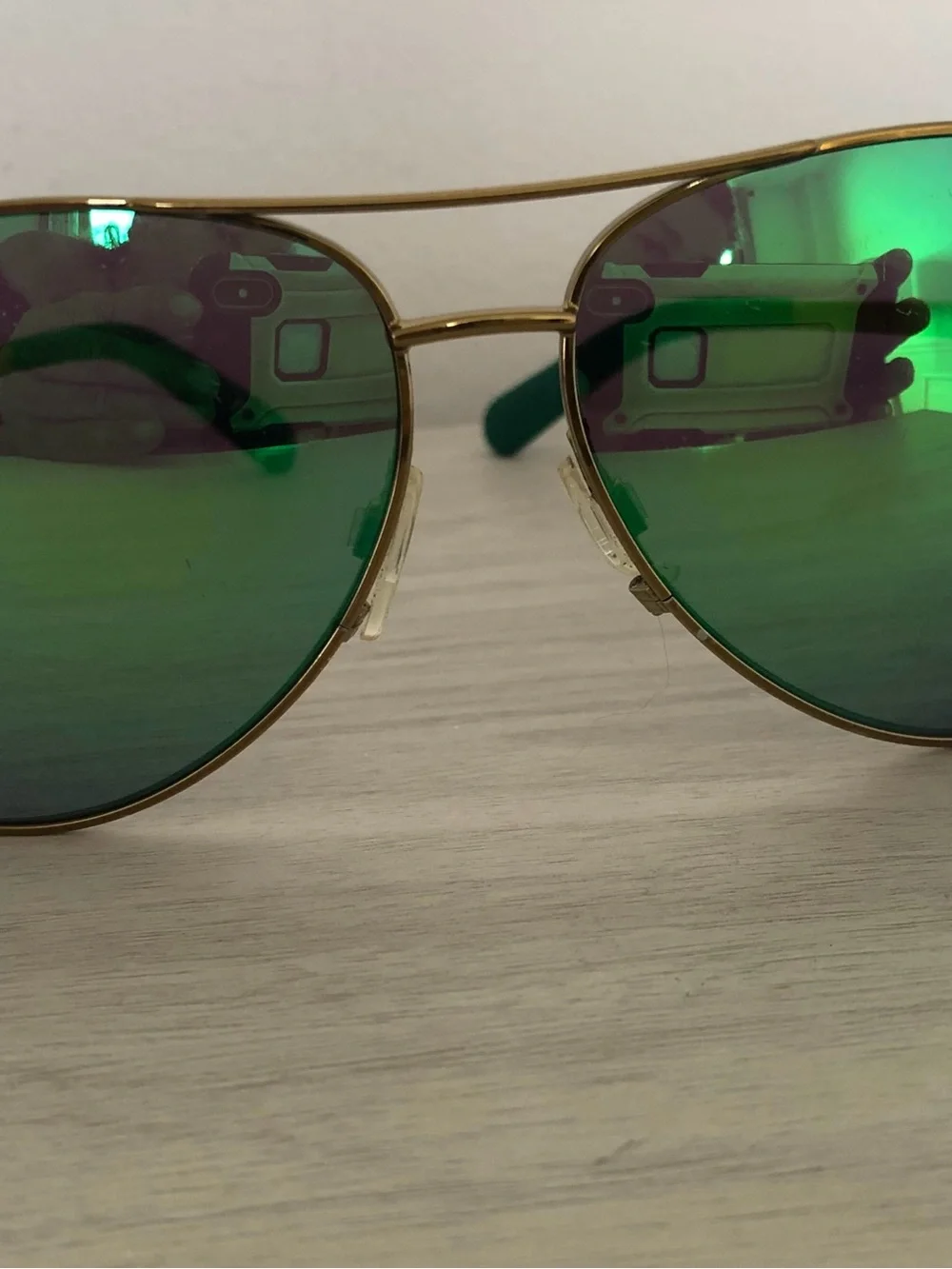 Michael Kors Chelsea Aviator Sunglasses Gold Green Mirror MK 5004